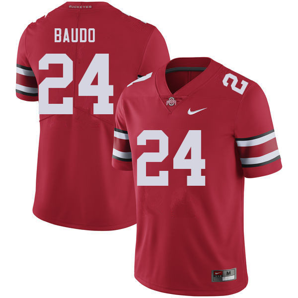 Ohio State Buckeyes #24 Nolan Baudo College Football Jerseys Stitched Sale-Red